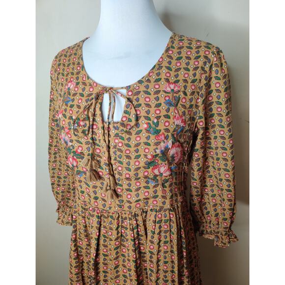 April Cornell Safflower Embroidered Maxi Dress Pockets Prairie Cottage - XXS - Picture 9 of 16